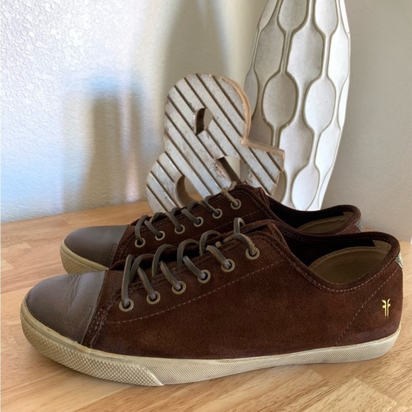 Frye Chambers Mens Low Top Suede Sneakers Brown Leather Cap-Toe Lace Up Size 11 - Picture 16 of 16